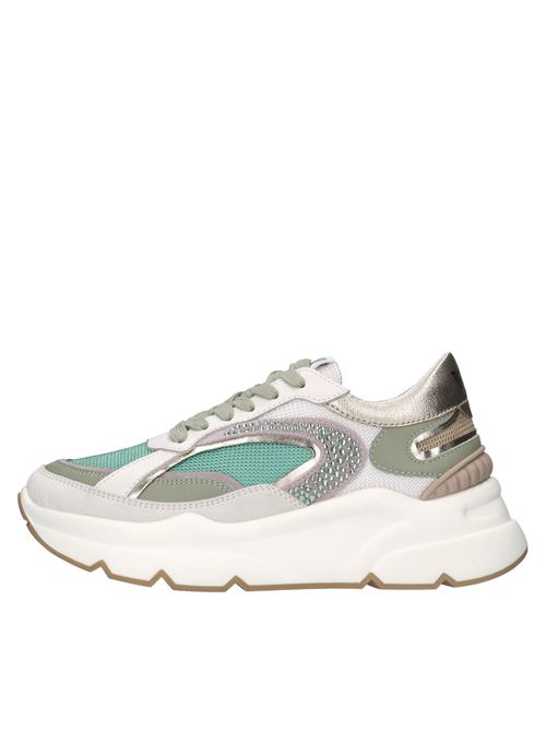 Sneakers in pelle,tessuto e strass EMANUELLE VEE | 451P-303-13-P011CBBIANCO-VERDE-LILLA-ORO